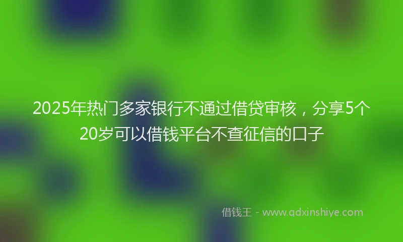 2025年热门多家银行不通过借贷审核，分享5个20岁可以借钱平台不查征信的口子