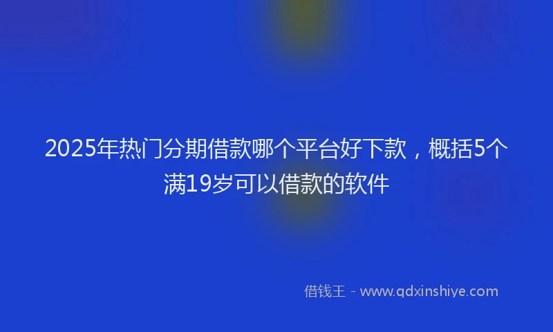 2025年热门分期借款哪个平台好下款，概括5个满19岁可以借款的软件