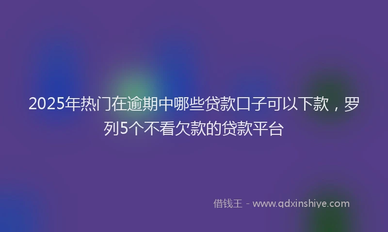 2025年热门在逾期中哪些贷款口子可以下款，罗列5个不看欠款的贷款平台
