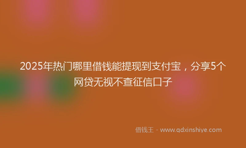 2025年热门哪里借钱能提现到支付宝，分享5个网贷无视不查征信口子