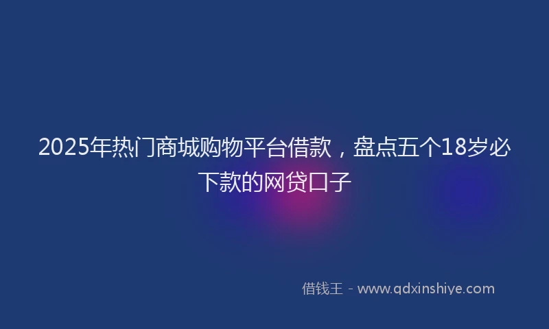 2025年热门商城购物平台借款，盘点五个18岁必下款的网贷口子