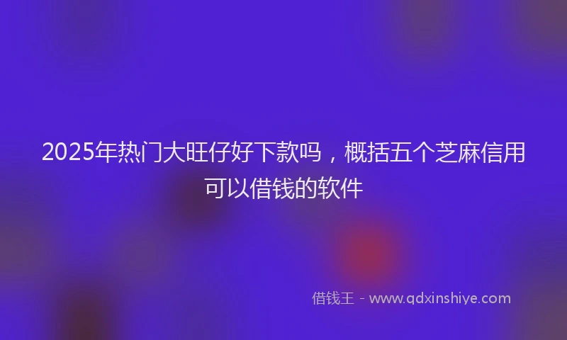 2025年热门大旺仔好下款吗，概括五个芝麻信用可以借钱的软件