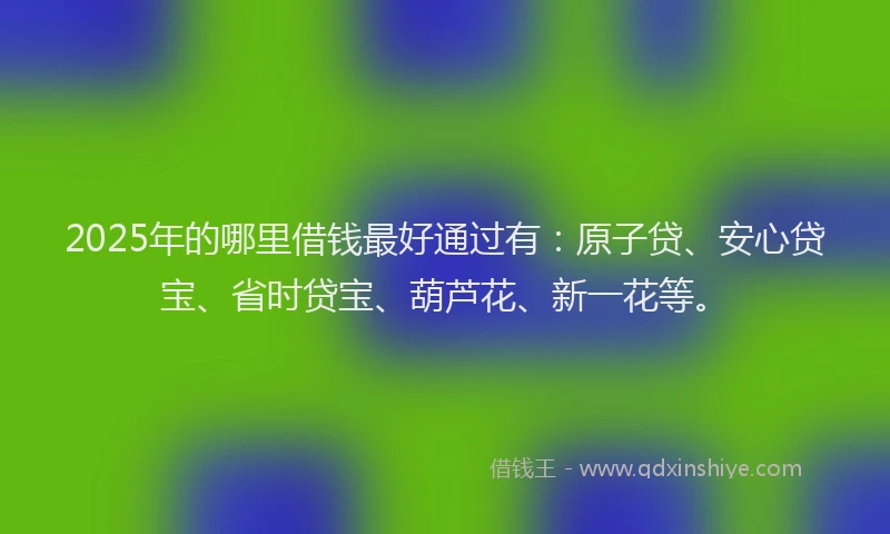 2025年的哪里借钱最好通过有：原子贷、安心贷宝、省时贷宝、葫芦花、新一花等。