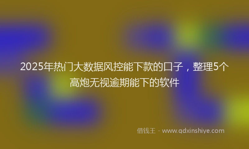 2025年热门大数据风控能下款的口子，整理5个高炮无视逾期能下的软件