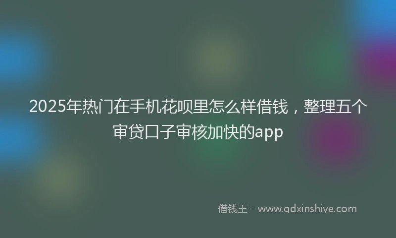 2025年热门在手机花呗里怎么样借钱，整理五个审贷口子审核加快的app
