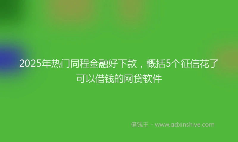 2025年热门同程金融好下款，概括5个征信花了可以借钱的网贷软件