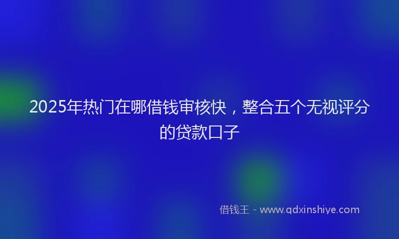 2025年热门在哪借钱审核快，整合五个无视评分的贷款口子