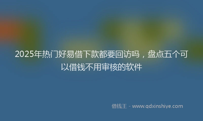 2025年热门好易借下款都要回访吗，盘点五个可以借钱不用审核的软件