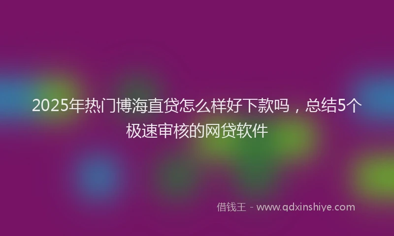 2025年热门博海直贷怎么样好下款吗，总结5个极速审核的网贷软件