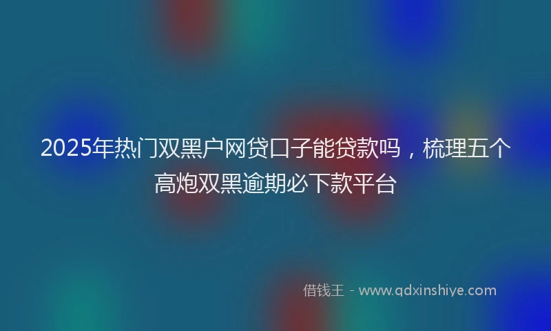 2025年热门双黑户网贷口子能贷款吗，梳理五个高炮双黑逾期必下款平台