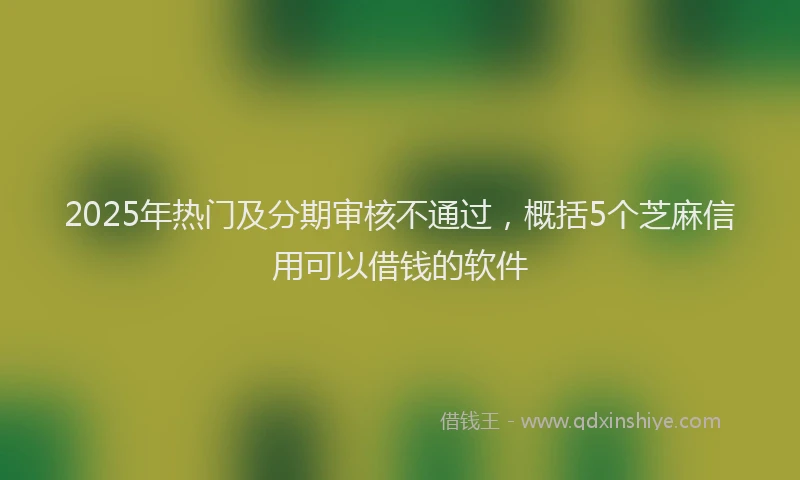 2025年热门及分期审核不通过，概括5个芝麻信用可以借钱的软件