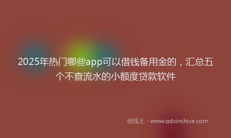 2025年热门哪些app可以借钱备用金的，汇总五个不查流水的小额度贷款软件
