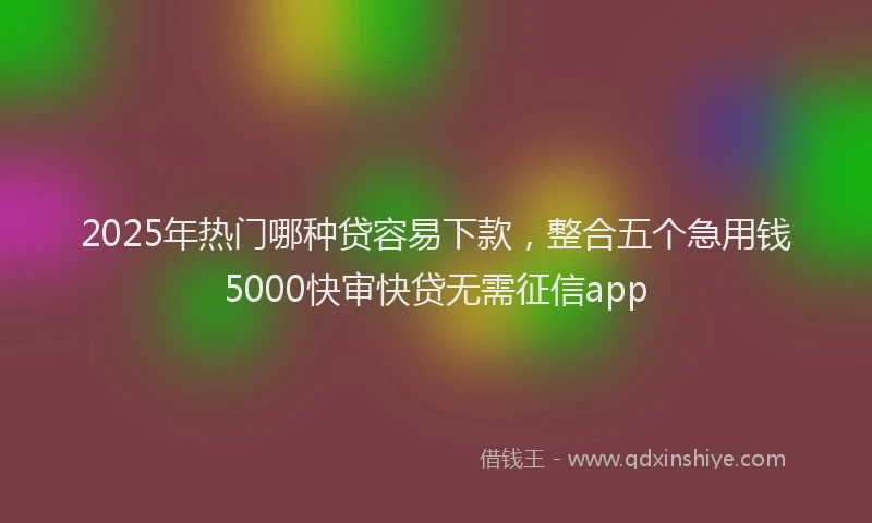 2025年热门哪种贷容易下款，整合五个急用钱5000快审快贷无需征信app