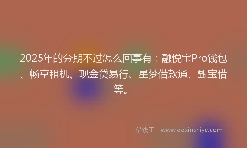 2025年的分期不过怎么回事有：融悦宝Pro钱包、畅享租机、现金贷易行、星梦借款通、甄宝借等。