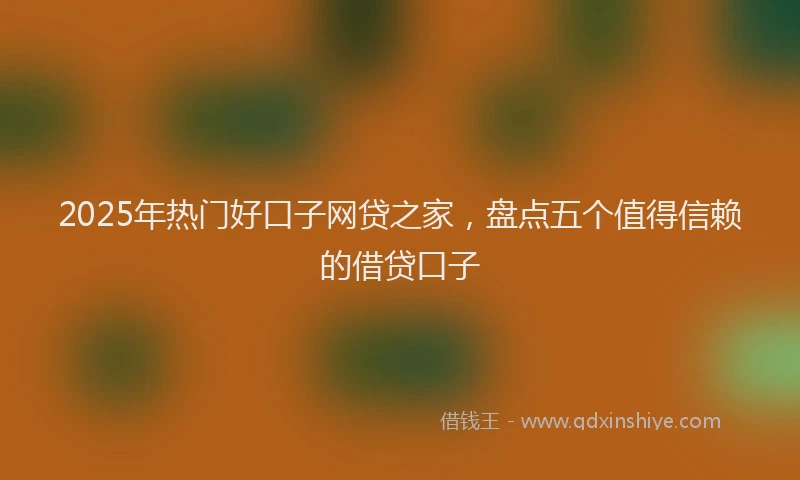 2025年热门好口子网贷之家，盘点五个值得信赖的借贷口子