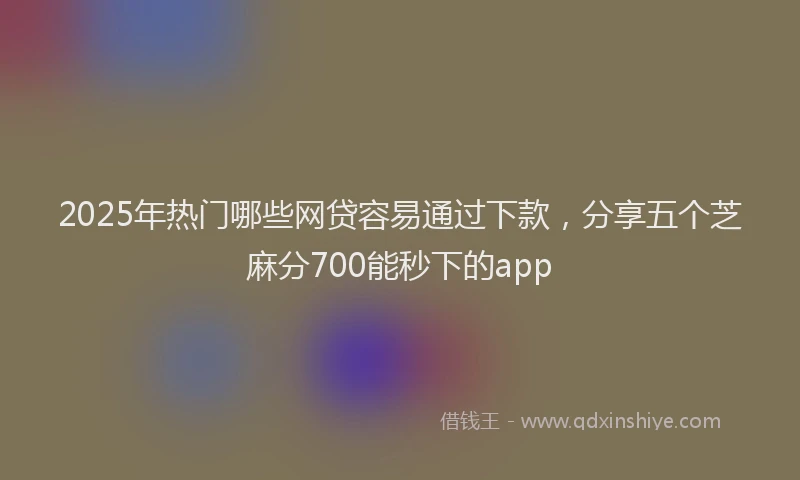 2025年热门哪些网贷容易通过下款，分享五个芝麻分700能秒下的app