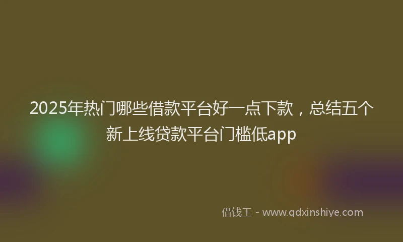 2025年热门哪些借款平台好一点下款，总结五个新上线贷款平台门槛低app