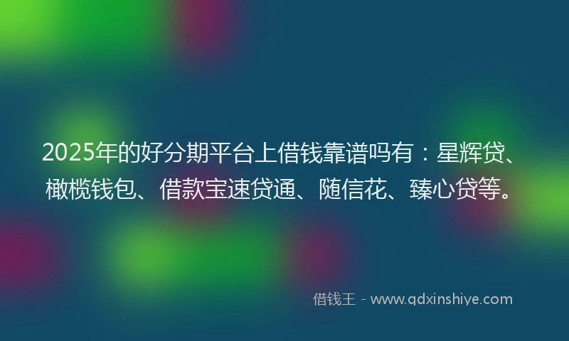 2025年的好分期平台上借钱靠谱吗有：星辉贷、橄榄钱包、借款宝速贷通、随信花、臻心贷等。