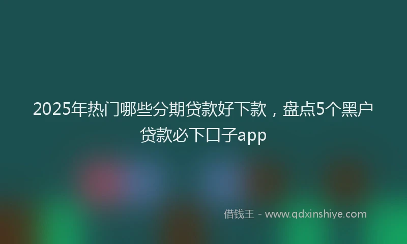 2025年热门哪些分期贷款好下款，盘点5个黑户贷款必下口子app