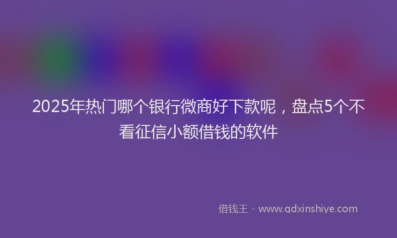 2025年热门哪个银行微商好下款呢，盘点5个不看征信小额借钱的软件