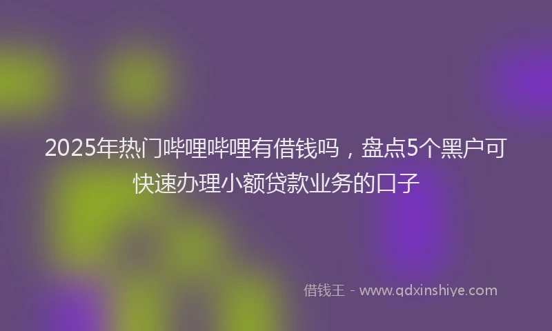 2025年热门哔哩哔哩有借钱吗，盘点5个黑户可快速办理小额贷款业务的口子