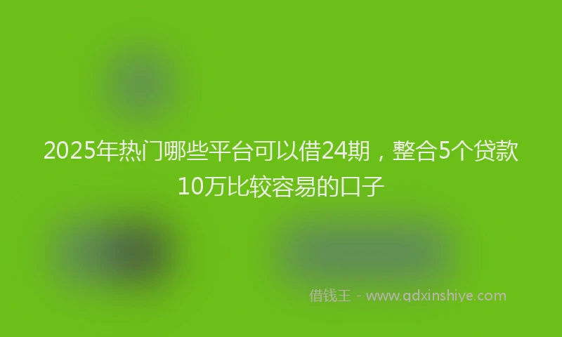2025年热门哪些平台可以借24期，整合5个贷款10万比较容易的口子
