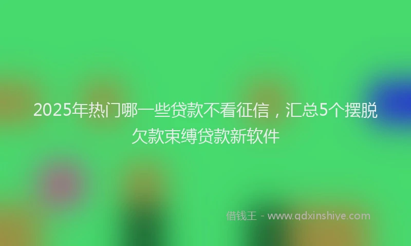 2025年热门哪一些贷款不看征信，汇总5个摆脱欠款束缚贷款新软件
