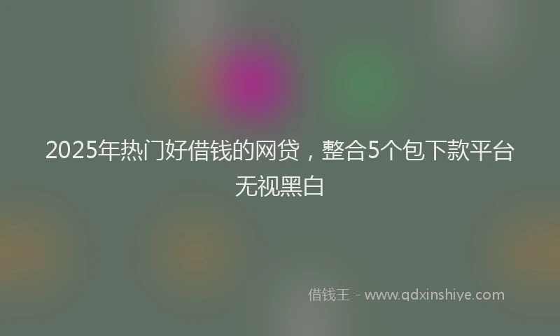 2025年热门好借钱的网贷，整合5个包下款平台无视黑白