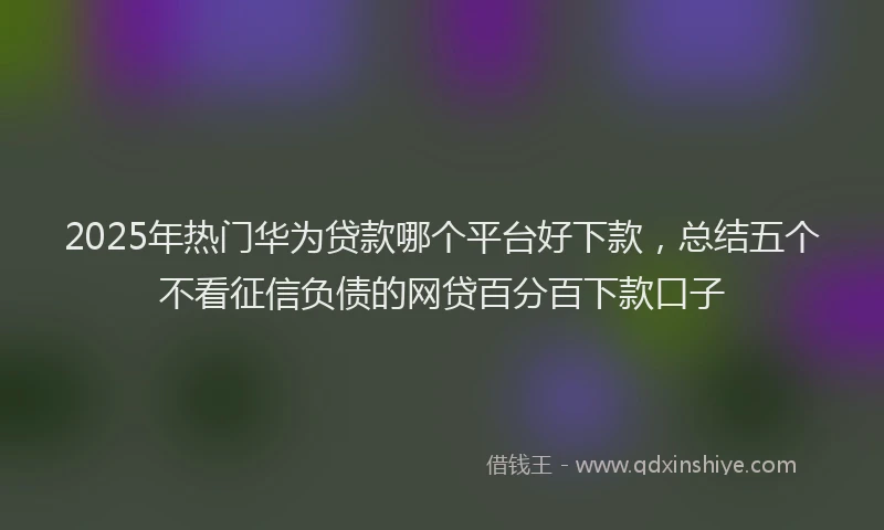 2025年热门华为贷款哪个平台好下款，总结五个不看征信负债的网贷百分百下款口子