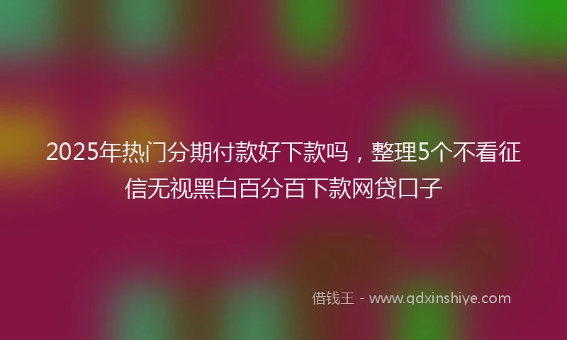 2025年热门分期付款好下款吗，整理5个不看征信无视黑白百分百下款网贷口子