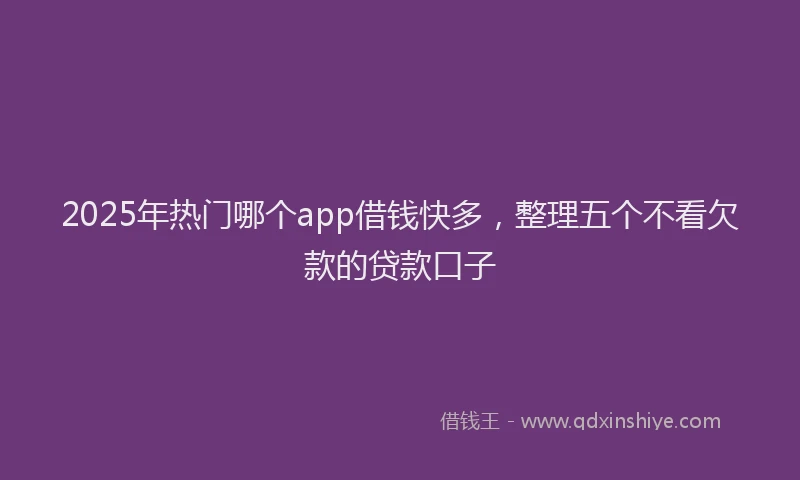 2025年热门哪个app借钱快多，整理五个不看欠款的贷款口子