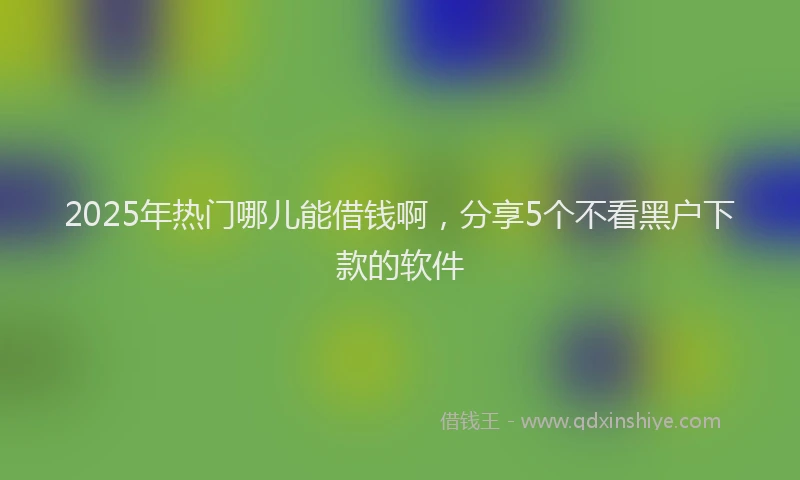 2025年热门哪儿能借钱啊，分享5个不看黑户下款的软件