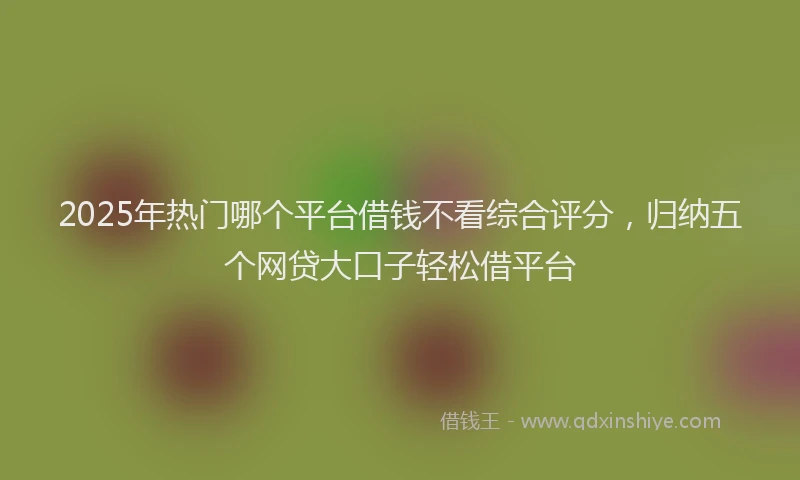 2025年热门哪个平台借钱不看综合评分，归纳五个网贷大口子轻松借平台