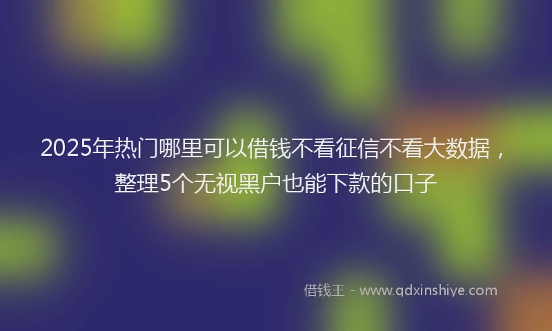 2025年热门哪里可以借钱不看征信不看大数据，整理5个无视黑户也能下款的口子