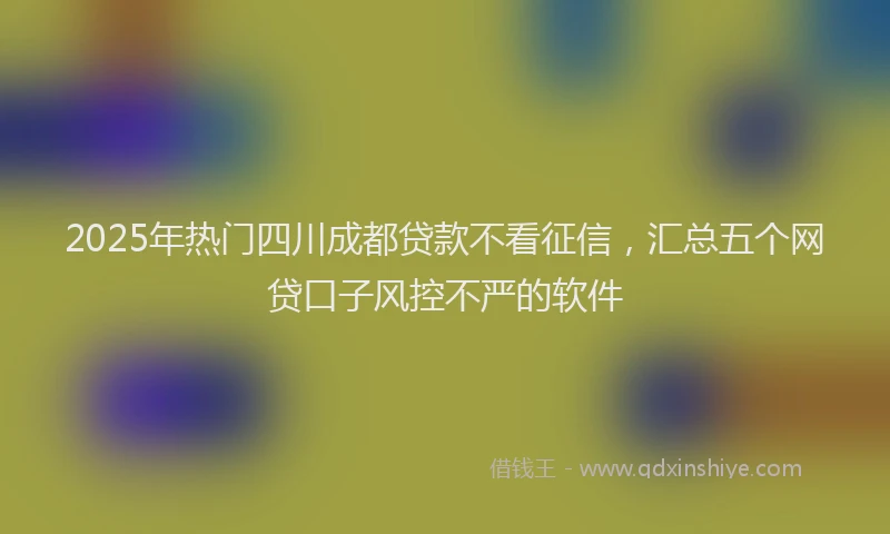 2025年热门四川成都贷款不看征信，汇总五个网贷口子风控不严的软件