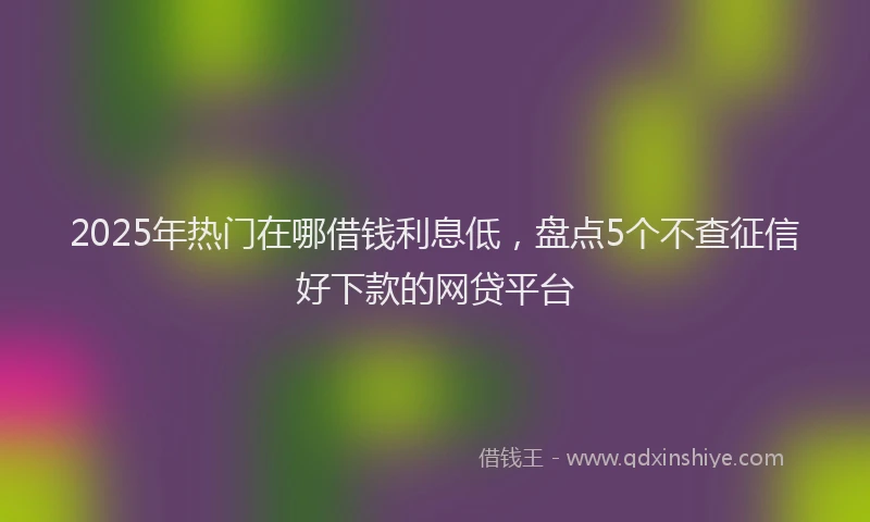 2025年热门在哪借钱利息低，盘点5个不查征信好下款的网贷平台
