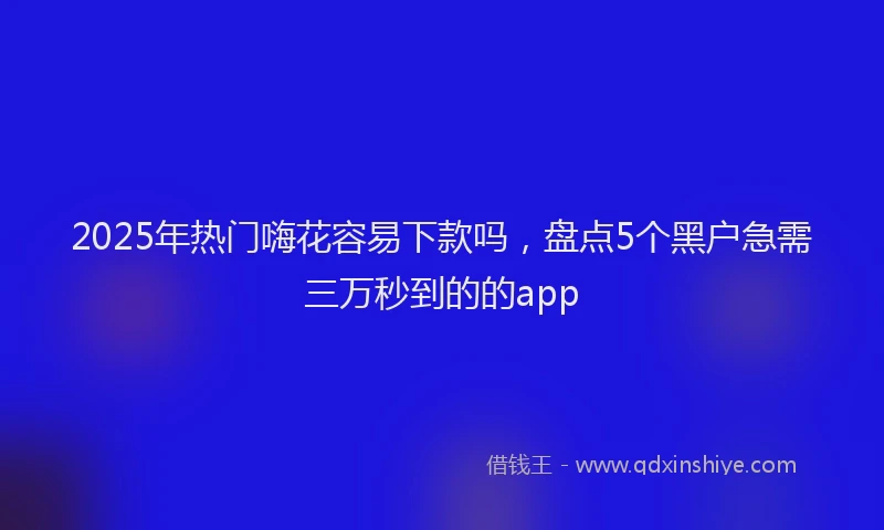 2025年热门嗨花容易下款吗，盘点5个黑户急需三万秒到的的app