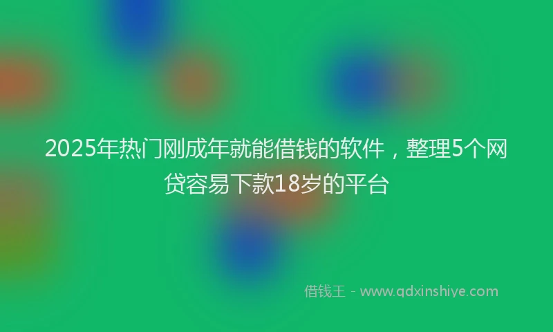 2025年热门刚成年就能借钱的软件，整理5个网贷容易下款18岁的平台