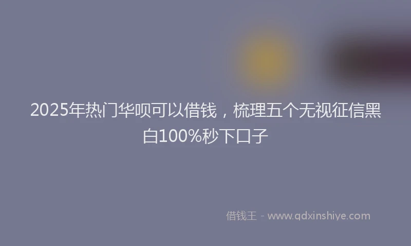 2025年热门华呗可以借钱，梳理五个无视征信黑白100%秒下口子