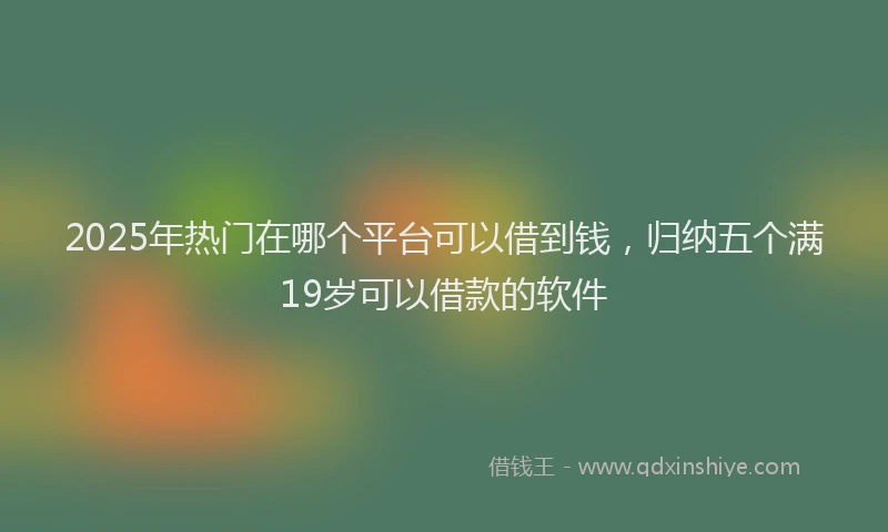2025年热门在哪个平台可以借到钱，归纳五个满19岁可以借款的软件