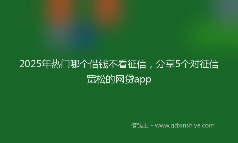 2025年热门哪个借钱不看征信，分享5个对征信宽松的网贷app