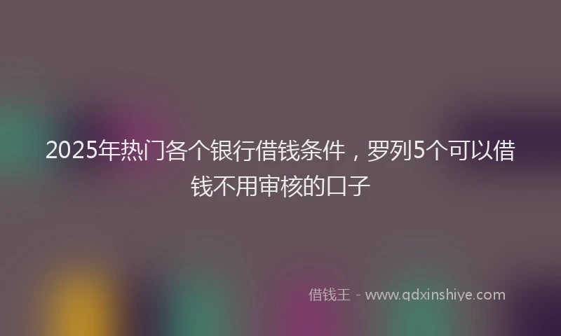 2025年热门各个银行借钱条件，罗列5个可以借钱不用审核的口子