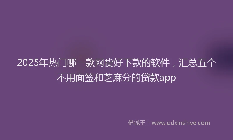 2025年热门哪一款网货好下款的软件，汇总五个不用面签和芝麻分的贷款app