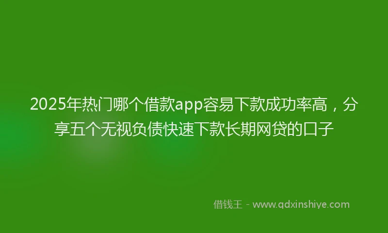 2025年热门哪个借款app容易下款成功率高，分享五个无视负债快速下款长期网贷的口子