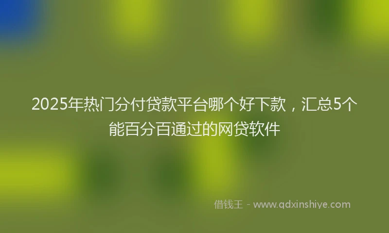 2025年热门分付贷款平台哪个好下款，汇总5个能百分百通过的网贷软件
