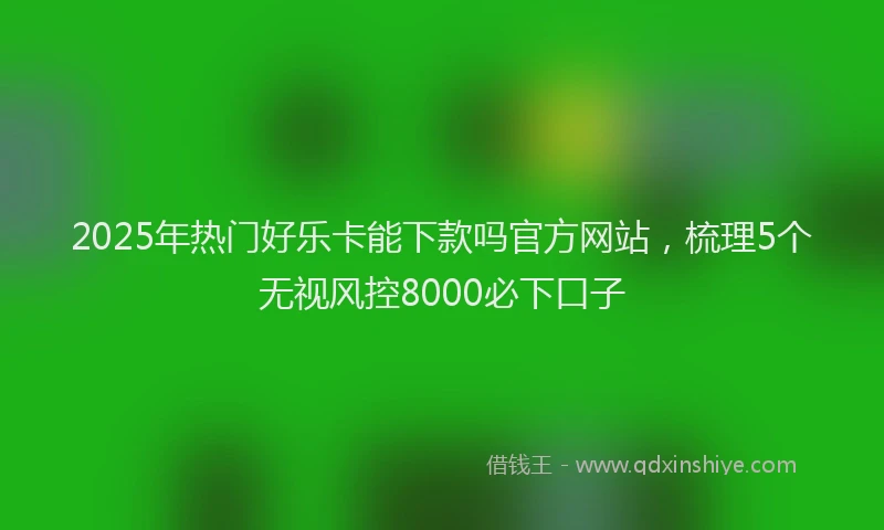 2025年热门好乐卡能下款吗官方网站，梳理5个无视风控8000必下口子