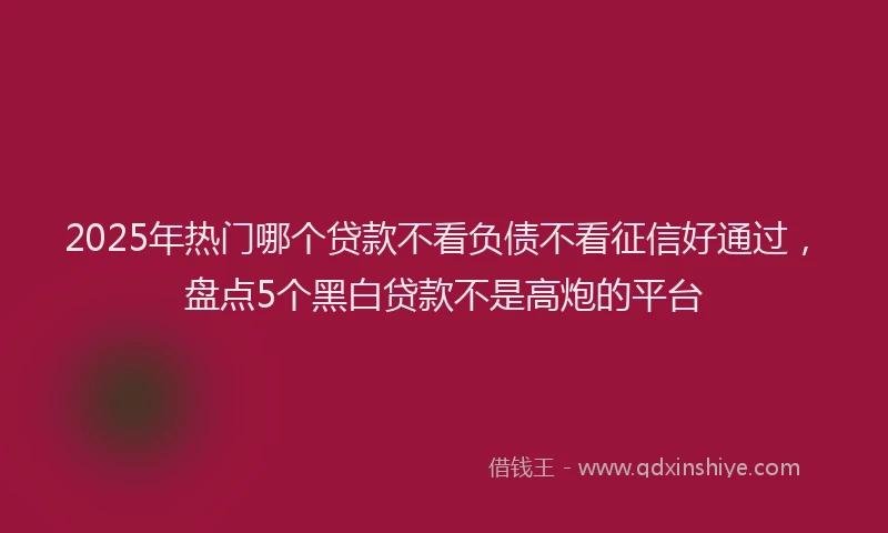 2025年热门哪个贷款不看负债不看征信好通过，盘点5个黑白贷款不是高炮的平台