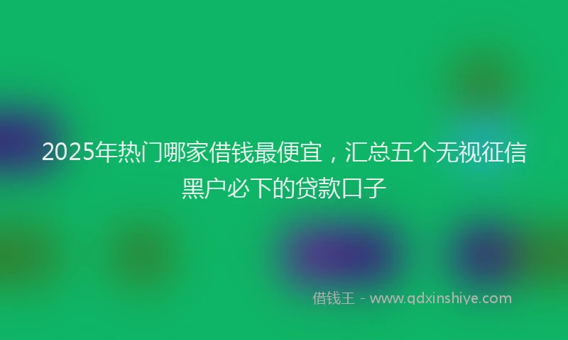 2025年热门哪家借钱最便宜，汇总五个无视征信黑户必下的贷款口子