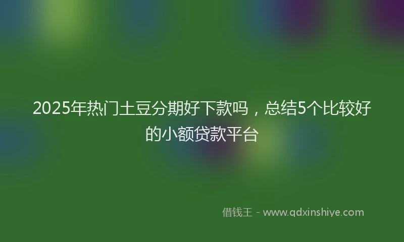 2025年热门土豆分期好下款吗，总结5个比较好的小额贷款平台