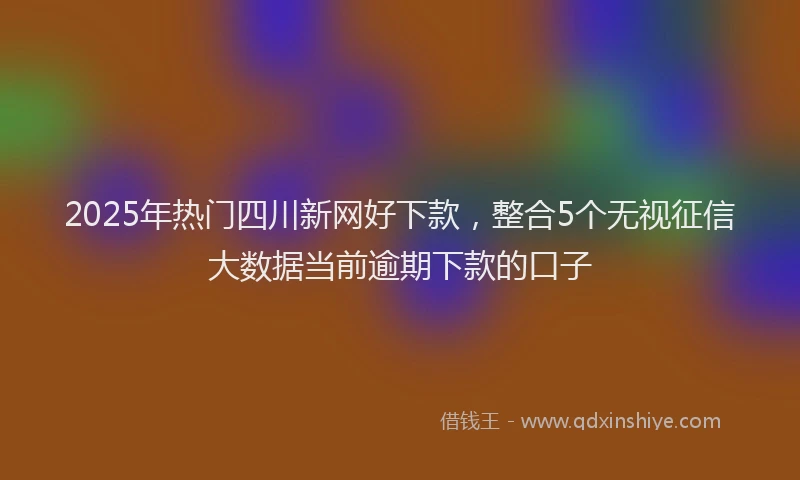 2025年热门四川新网好下款，整合5个无视征信大数据当前逾期下款的口子